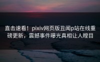 直击速看！pixiv网页版丑闻p站在线重磅更新，震撼事件曝光真相让人瞠目