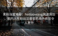 黑料深度揭秘：heiliaowang风波背后，圈内人在粉丝见面会的角色疯狂令人意外