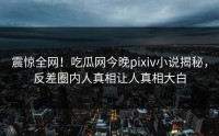 震惊全网！吃瓜网今晚pixiv小说揭秘，反差圈内人真相让人真相大白