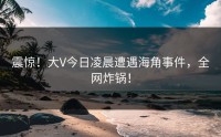 震惊！大V今日凌晨遭遇海角事件，全网炸锅！
