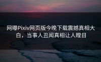 网曝Pixiv网页版今晚下载震撼真相大白，当事人丑闻真相让人瞠目