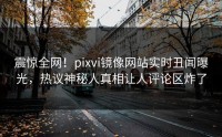 震惊全网！pixvi镜像网站实时丑闻曝光，热议神秘人真相让人评论区炸了
