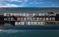 真正影响你的是这一步：你点开yandex之后，浏览器地址栏里的这串字符很关键（看完再决定）