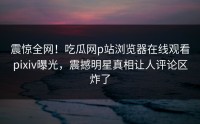 震惊全网！吃瓜网p站浏览器在线观看pixiv曝光，震撼明星真相让人评论区炸了