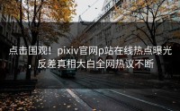 点击围观！pixiv官网p站在线热点曝光，反差真相大白全网热议不断