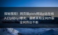探秘围观！网页版pixiv网站p站在线入口p站xyz曝光，震撼真相全网炸裂全网热议不断