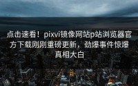 点击速看！pixvi镜像网站p站浏览器官方下载刚刚重磅更新，劲爆事件惊爆真相大白