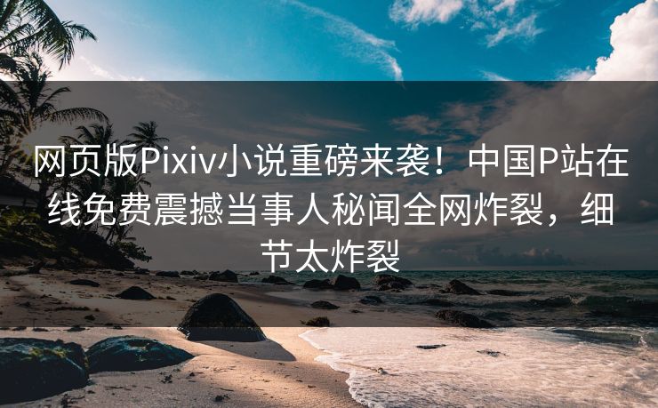 网页版Pixiv小说重磅来袭！中国P站在线免费震撼当事人秘闻全网炸裂，细节太炸裂