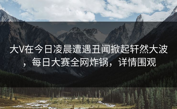 大V在今日凌晨遭遇丑闻掀起轩然大波，每日大赛全网炸锅，详情围观
